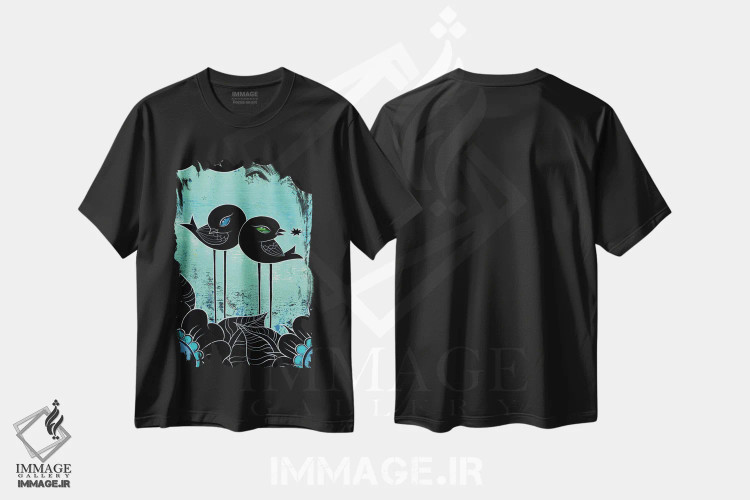 تیشرت مشکی طرح دار بحث، هنر فاخر معاصر اثر کایا کوپمن | فروشگاه ایماژ