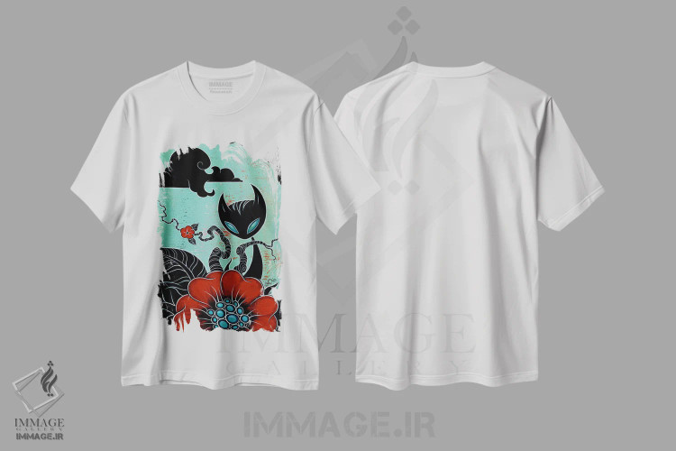 تیشرت سفید طرح دار پنهان، هنر فاخر معاصر اثر کایا کوپمن | immage.ir