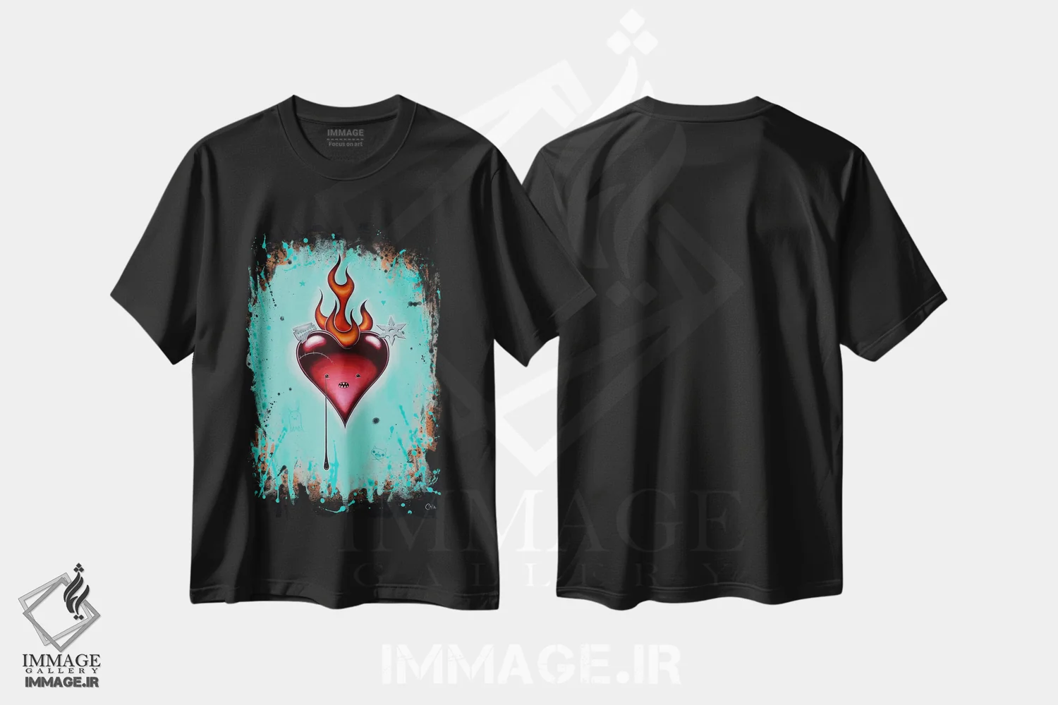 تیشرت مشکی طرح دار آنجا بیرون خطرناک است، هنر فاخر معاصر اثر کایا کوپمن | immage.ir