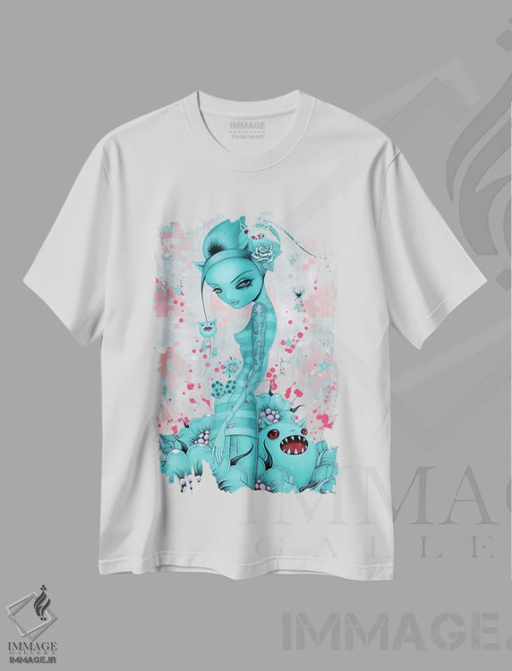 تیشرت سفید طرح دار دستکش، هنر فاخر معاصر اثر کایا کوپمن | immage.ir