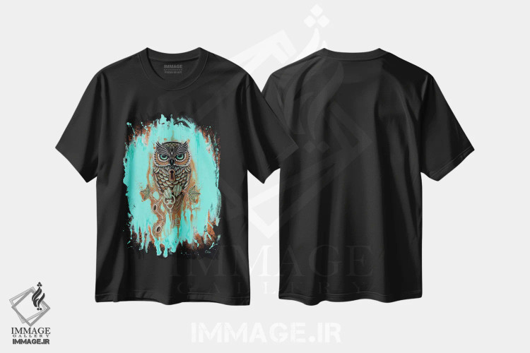 تیشرت مشکی طرح دار کلید بوبو، هنر فاخر معاصر اثر کایا کوپمن | immage.ir