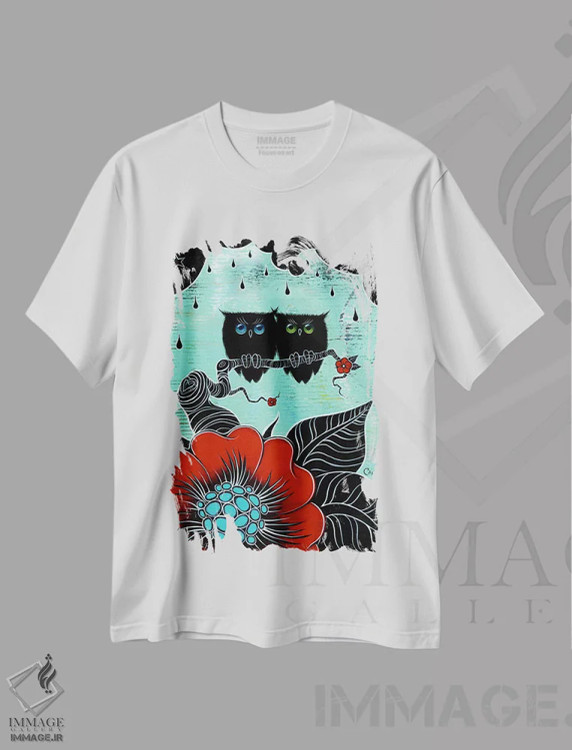 تیشرت سفید طرح دار دو هوت، هنر فاخر معاصر اثر کایا کوپمن | immage.ir