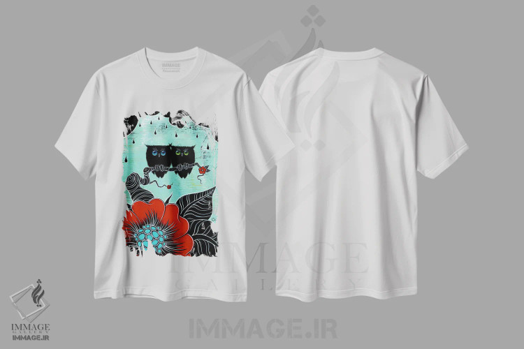 تیشرت سفید طرح دار دو هوت، هنر فاخر معاصر اثر کایا کوپمن | immage.ir