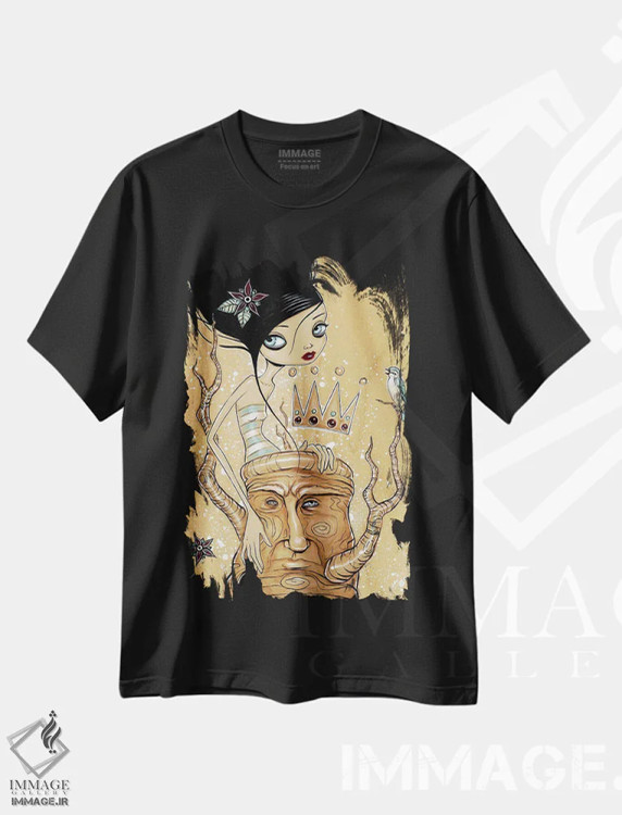 تیشرت مشکی طرح دار شکوه، هنر فاخر معاصر اثر کایا کوپمن | immage.ir