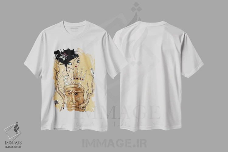 تیشرت سفید طرح دار شکوه، هنر فاخر معاصر اثر کایا کوپمن | فروشگاه ایماژ