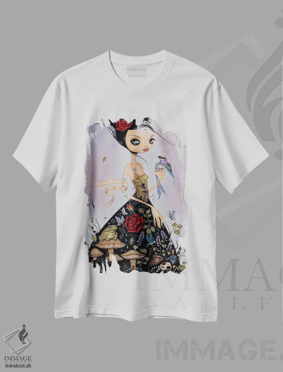 تیشرت سفید طرح دار پالایش روانی، هنر فاخر معاصر اثر کایا کوپمن | immage.ir