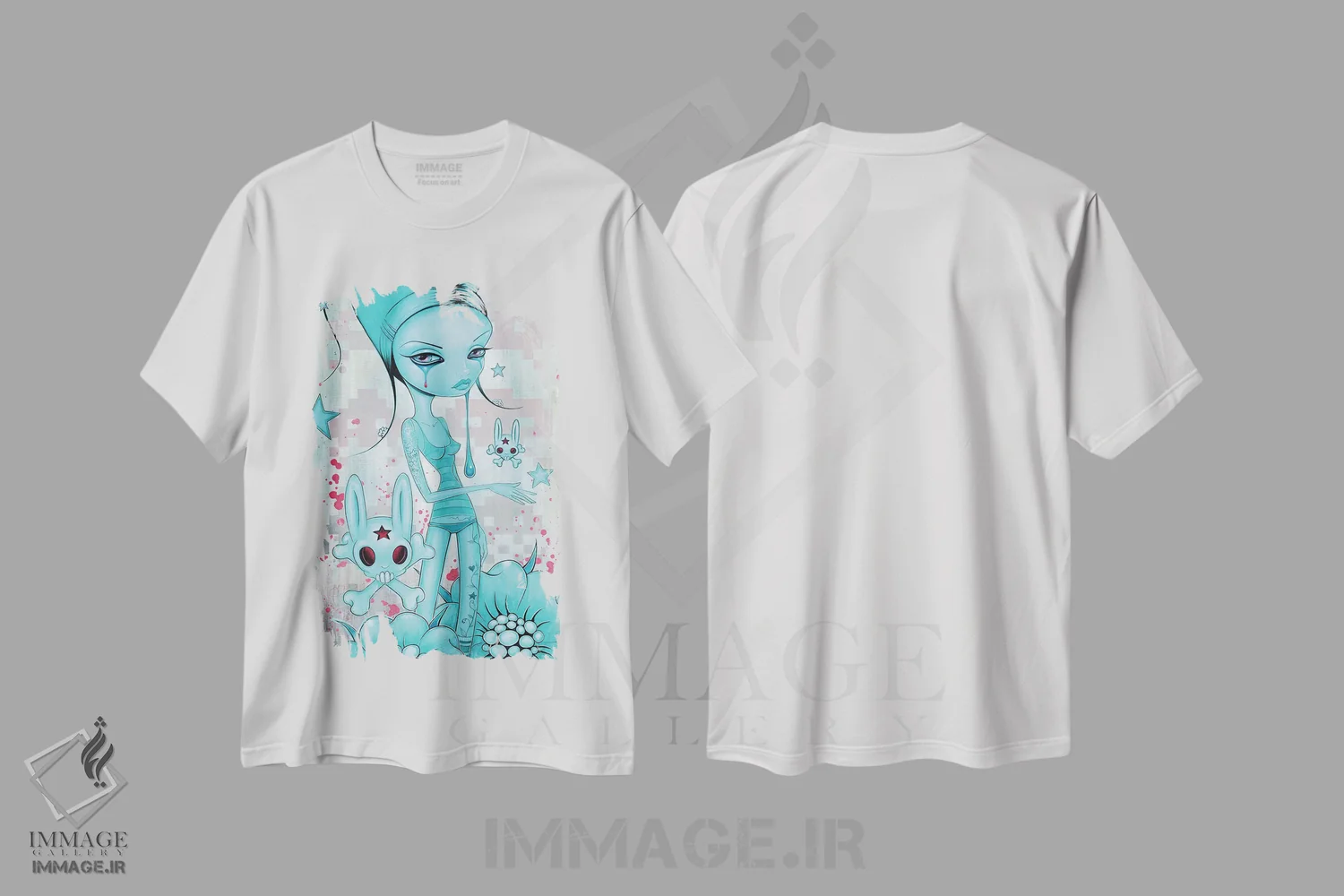 تیشرت سفید طرح دار اشک های کول اید، هنر فاخر معاصر اثر کایا کوپمن | immage.ir