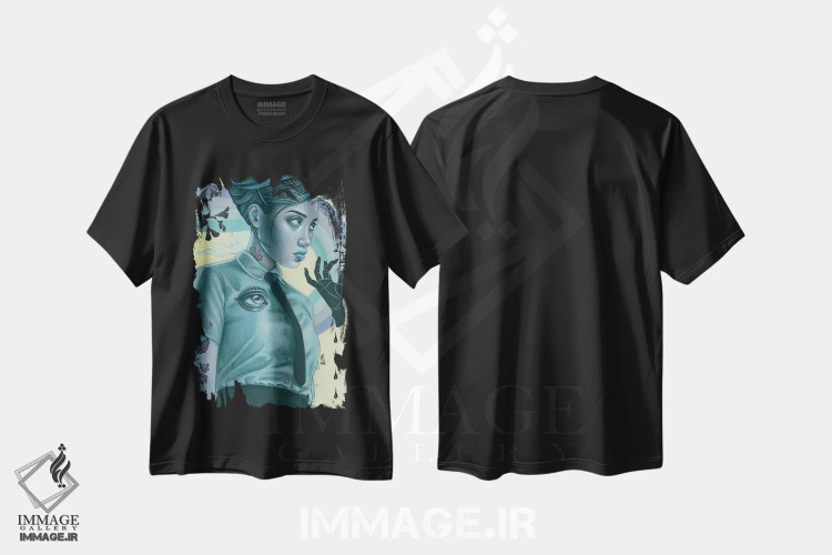 تیشرت مشکی طرح دار پیشگویی جینکو، دکوراسیون جایگزین اثر کایا کوپمن | فروشگاه ایماژ