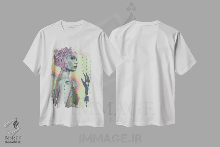 تیشرت سفید طرح دار در دستان ما، دکوراسیون جایگزین اثر کایا کوپمن | immage.ir