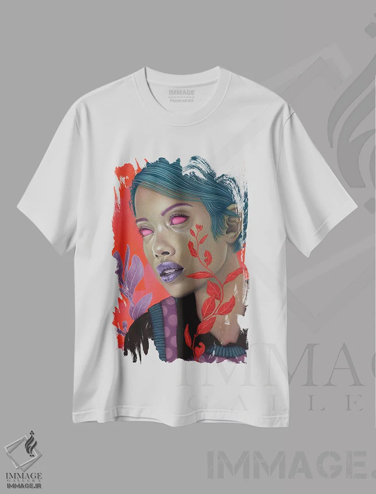 تیشرت سفید طرح دار ساسکیا، دکوراسیون جایگزین اثر کایا کوپمن | immage.ir