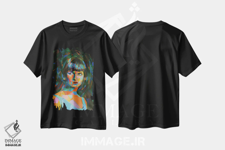 تیشرت مشکی طرح دار لوییز بروکس، هنر فاخر معاصر اثر کُرنه آکرز | فروشگاه ایماژ