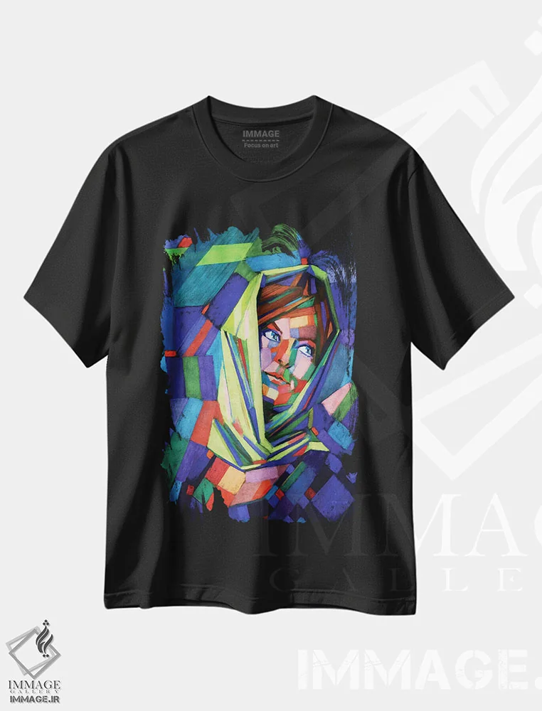 تیشرت مشکی طرح دار پیتِرنلا، هنر فاخر معاصر اثر کُرنه آکرز | فروشگاه ایماژ