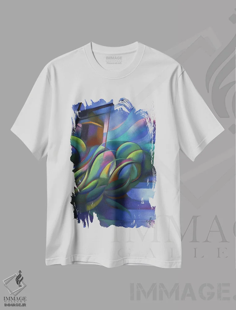 تیشرت سفید طرح دار نیوه وینمولن اثر کُرنه آکرز | فروشگاه ایماژ