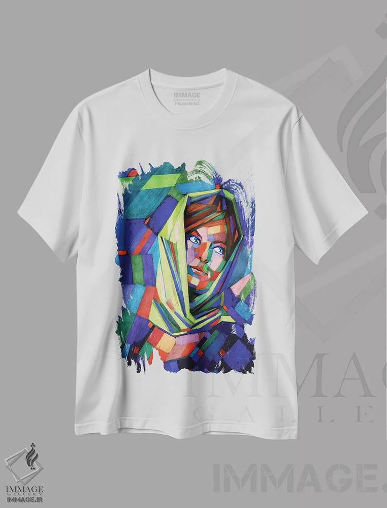 تیشرت سفید طرح دار پیتِرنلا، هنر فاخر معاصر اثر کُرنه آکرز | immage.ir