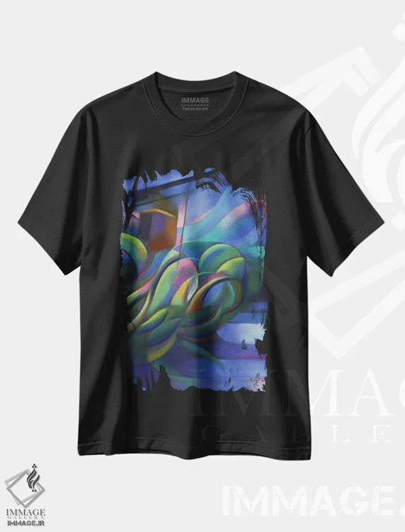 تیشرت مشکی طرح دار نیوه وینمولن اثر کُرنه آکرز | immage.ir