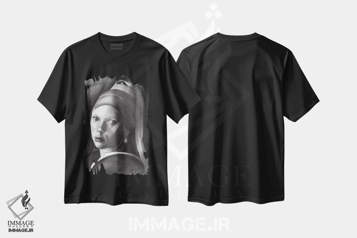 تیشرت مشکی طرح دار بی عنوان ۱، هنر فاخر معاصر اثر کُرنه آکرز | فروشگاه ایماژ