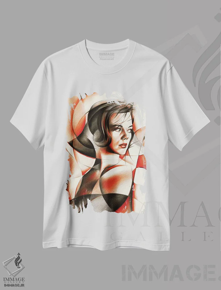 تیشرت سفید طرح دار بی عنوان ۳، هنر فاخر معاصر اثر کُرنه آکرز | immage.ir