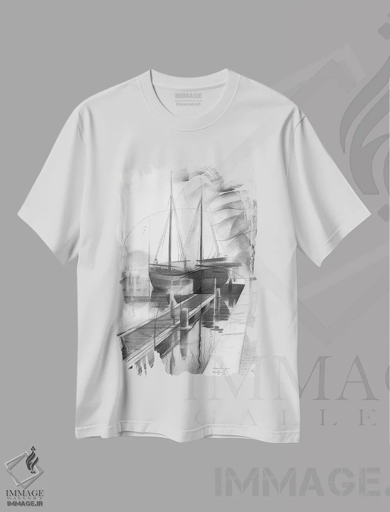 تیشرت سفید طرح دار فلاردینگن، هنر فاخر معاصر اثر کُرنه آکرز | immage.ir