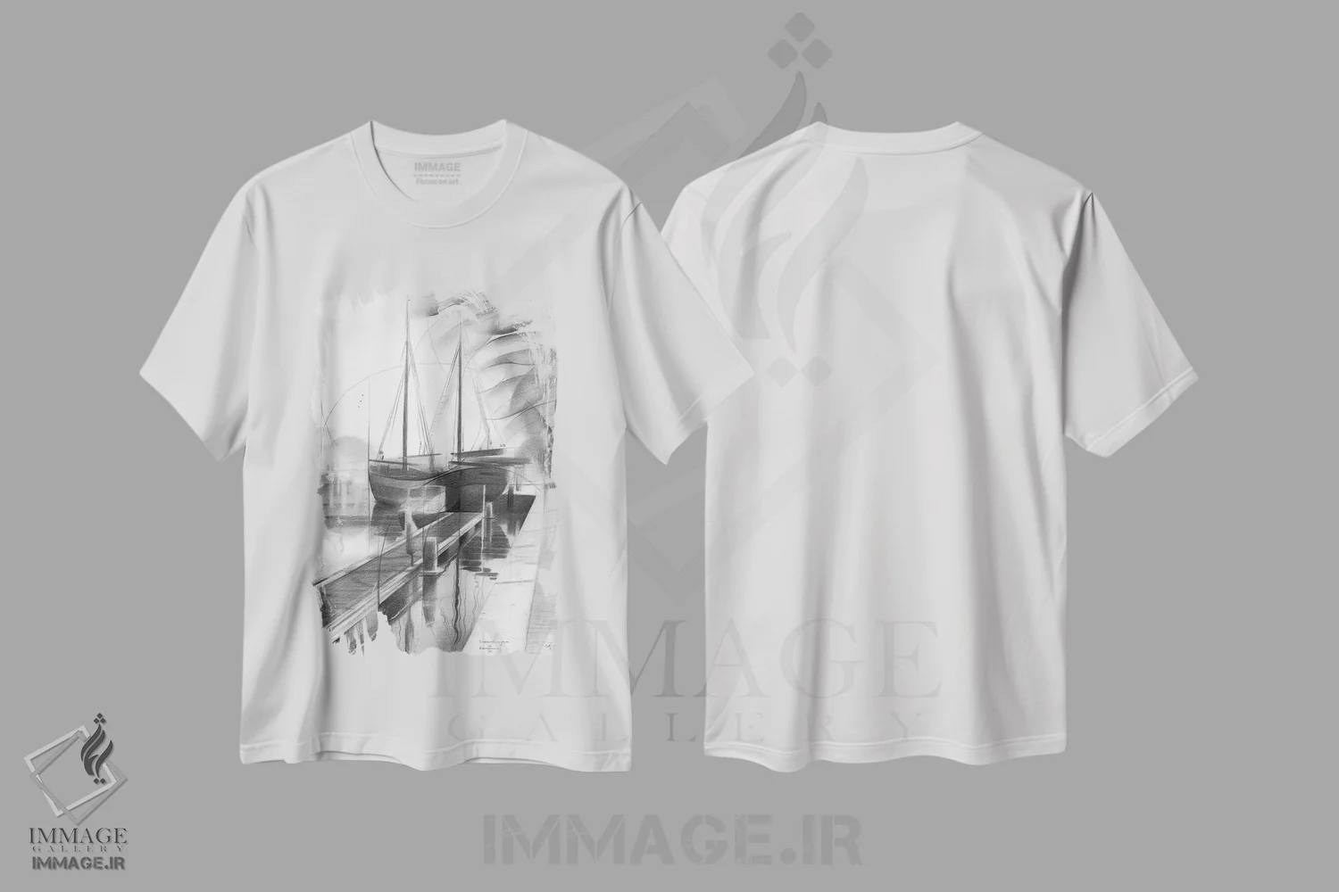 تیشرت سفید طرح دار فلاردینگن، هنر فاخر معاصر اثر کُرنه آکرز | immage.ir