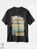 تیشرت مشکی طرح دار تو متوقف ناپذیر خواهی بود، دکور ساحلی اثر مایک کالاسیبتا | فروشگاه ایماژ