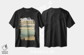 تیشرت مشکی طرح دار تو متوقف ناپذیر خواهی بود، دکور ساحلی اثر مایک کالاسیبتا | فروشگاه ایماژ