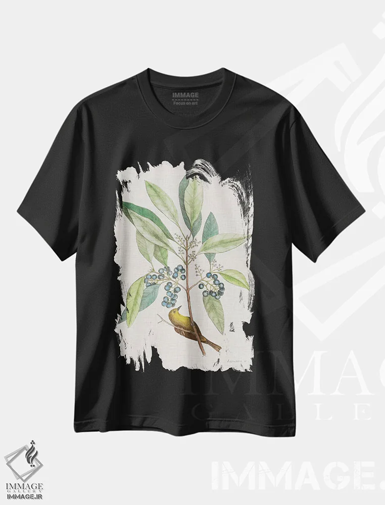 تیشرت مشکی طرح دار مطالعاتی در طبیعت IV، تزئینی اثر مارک کتسبی | فروشگاه ایماژ