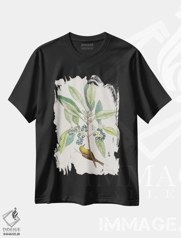 تیشرت مشکی طرح دار مطالعاتی در طبیعت IV، تزئینی اثر مارک کتسبی | فروشگاه ایماژ