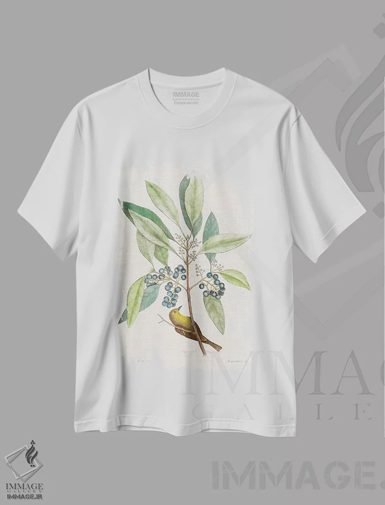تیشرت سفید طرح دار مطالعاتی در طبیعت IV، تزئینی اثر مارک کتسبی | immage.ir