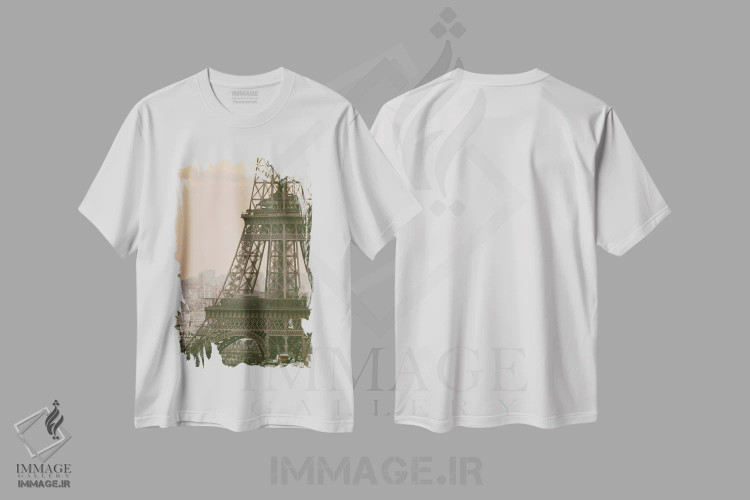 تیشرت سفید طرح دار خانم ایفل، مدیوم اثر کارینا اوکولا | immage.ir
