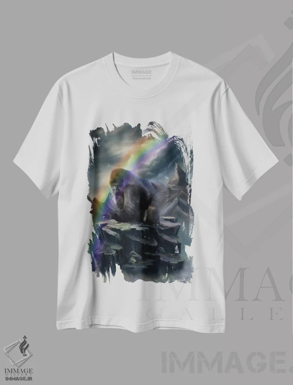 تیشرت سفید طرح دار جایی برای رویاپردازی، هنر دیجیتال اثر کارول کاوالاریس | فروشگاه ایماژ