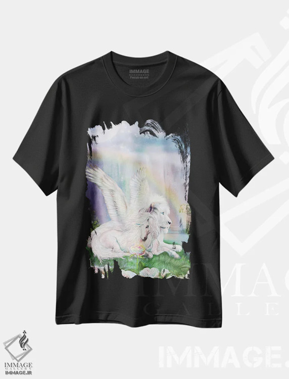 تیشرت مشکی طرح دار فراتر از خیال، هنر دیجیتال اثر کارول کاوالاریس | immage.ir