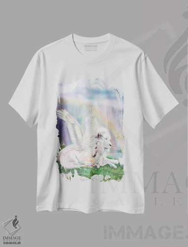 تیشرت سفید طرح دار فراتر از خیال، هنر دیجیتال اثر کارول کاوالاریس | فروشگاه ایماژ