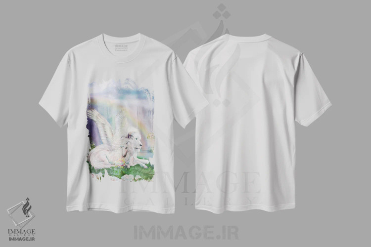 تیشرت سفید طرح دار فراتر از خیال، هنر دیجیتال اثر کارول کاوالاریس | فروشگاه ایماژ