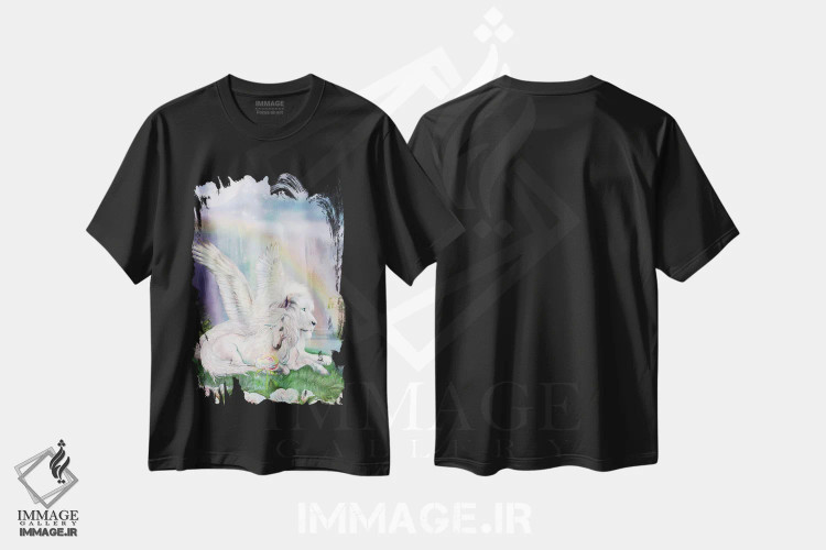 تیشرت مشکی طرح دار فراتر از خیال، هنر دیجیتال اثر کارول کاوالاریس | immage.ir