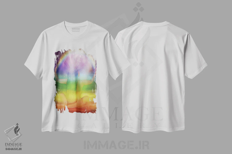 تیشرت سفید طرح دار الههٔ چاکرای تاج، هنر دیجیتال اثر کارول کاوالاریس | immage.ir