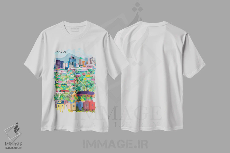 تیشرت سفید طرح دار نمای هوایی فونیکس، هنر دیجیتال اثر کارلا دالی | فروشگاه ایماژ