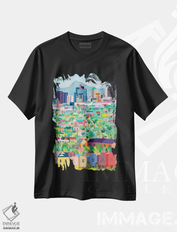 تیشرت مشکی طرح دار نمای هوایی فونیکس، هنر دیجیتال اثر کارلا دالی | immage.ir