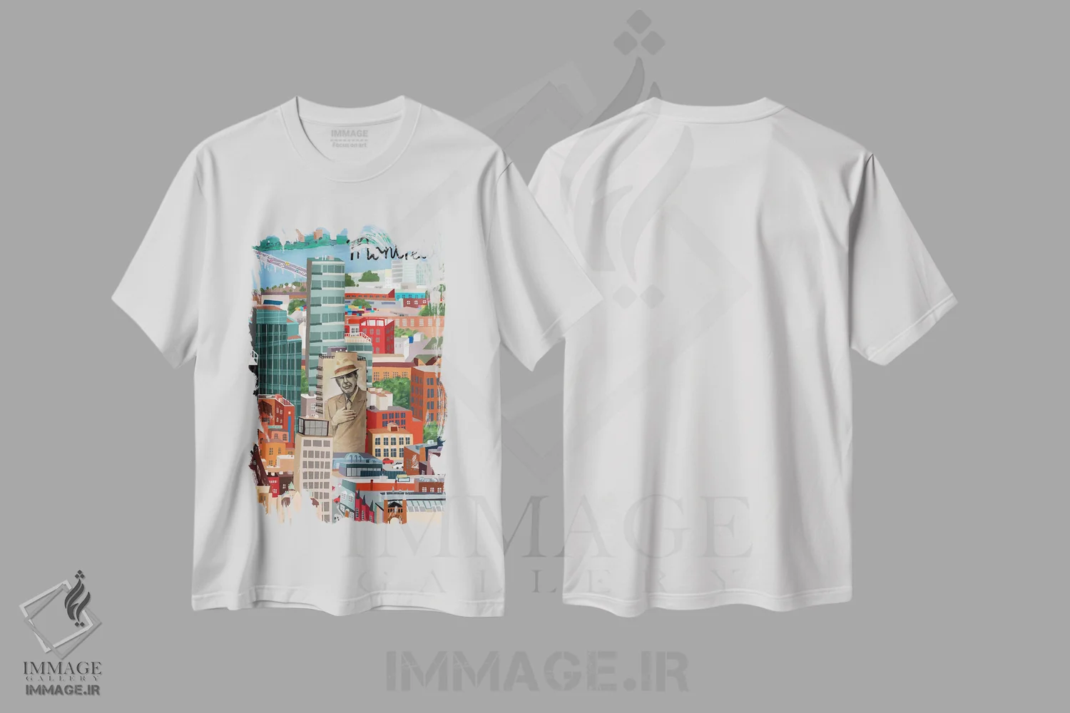 تیشرت سفید طرح دار نمای هوایی مونترال، هنر دیجیتال اثر کارلا دالی | immage.ir