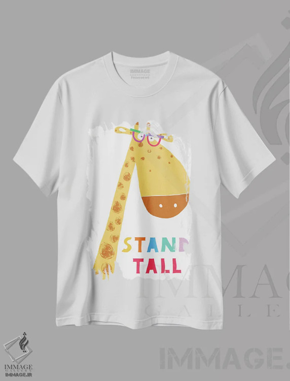 تیشرت سفید طرح دار سرافراز باش، هنر دیجیتال اثر کارلا دالی | immage.ir