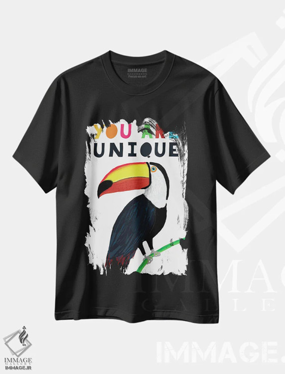 تیشرت مشکی طرح دار تو منحصر به فرد هستی، هنر دیجیتال اثر کارلا دالی | immage.ir