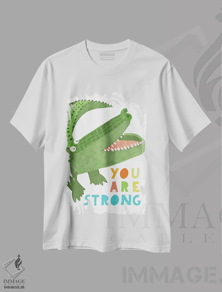 تیشرت سفید طرح دار تو قوی هستی، هنر دیجیتال اثر کارلا دالی | immage.ir