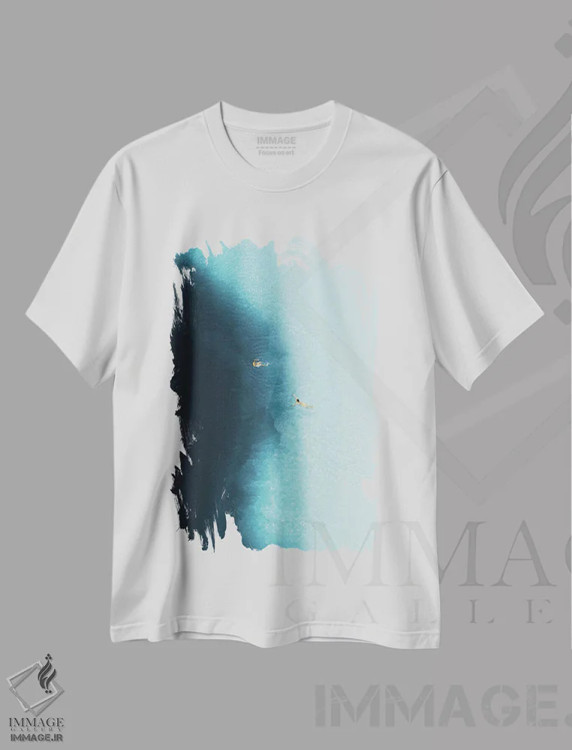 تیشرت سفید طرح دار ژرفاها، عکاسی هوایی اثر آندریا کاروزو | فروشگاه ایماژ