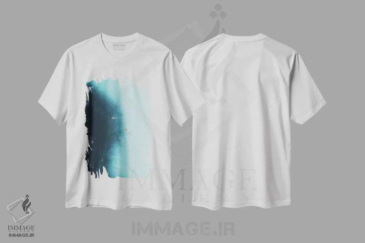 تیشرت سفید طرح دار ژرفاها، عکاسی هوایی اثر آندریا کاروزو | فروشگاه ایماژ