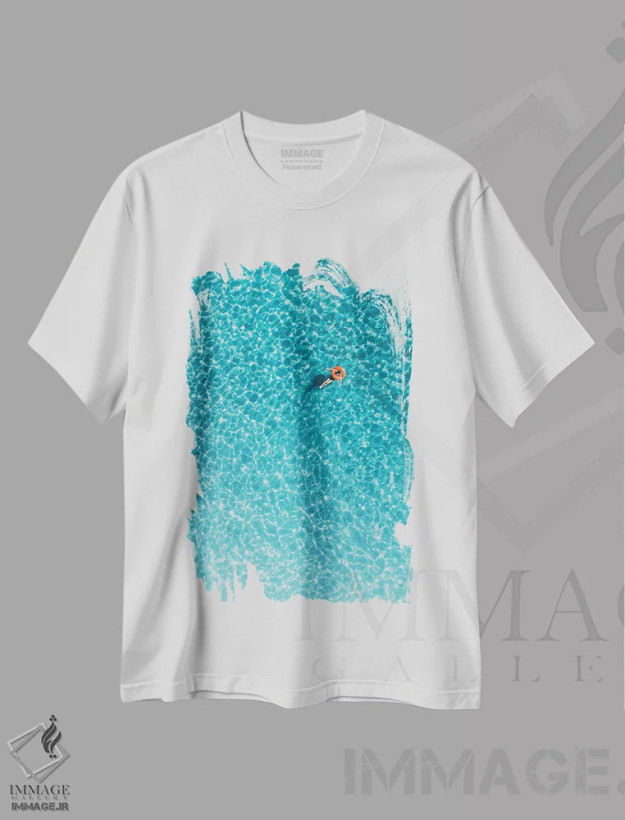 تیشرت سفید طرح دار شناور، عکاسی هوایی اثر آندریا کاروزو | فروشگاه ایماژ