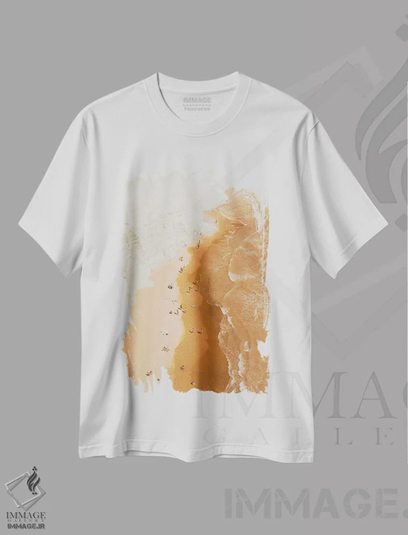 تیشرت سفید طرح دار سایه های ساحل، سواحل از نمای بالا اثر آندریا کاروزو | immage.ir