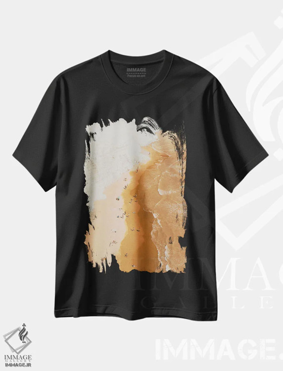 تیشرت مشکی طرح دار سایه های ساحل، سواحل از نمای بالا اثر آندریا کاروزو | فروشگاه ایماژ