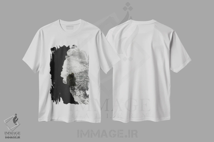 تیشرت سفید طرح دار سنگ کف آلود، عکاسی هنری فاخر اثر آندریا کاروزو | immage.ir