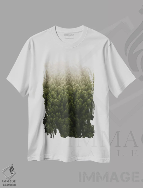 تیشرت سفید طرح دار درختان کاج، عکاسی هوایی اثر آندریا کاروزو | immage.ir