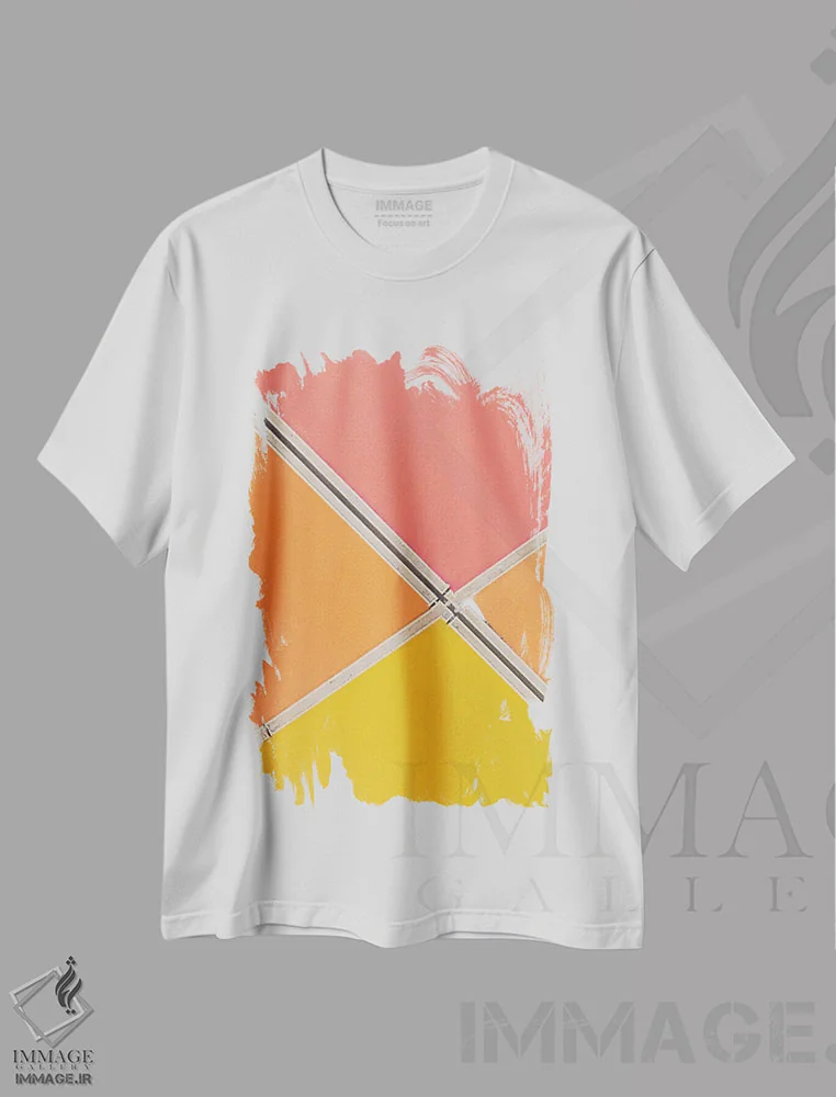 تیشرت سفید طرح دار موزاییک رنگ ها، عکاسی هوایی اثر آندریا کاروزو | فروشگاه ایماژ