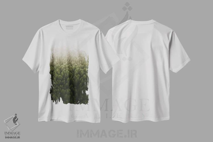 تیشرت سفید طرح دار درختان کاج، عکاسی هوایی اثر آندریا کاروزو | immage.ir